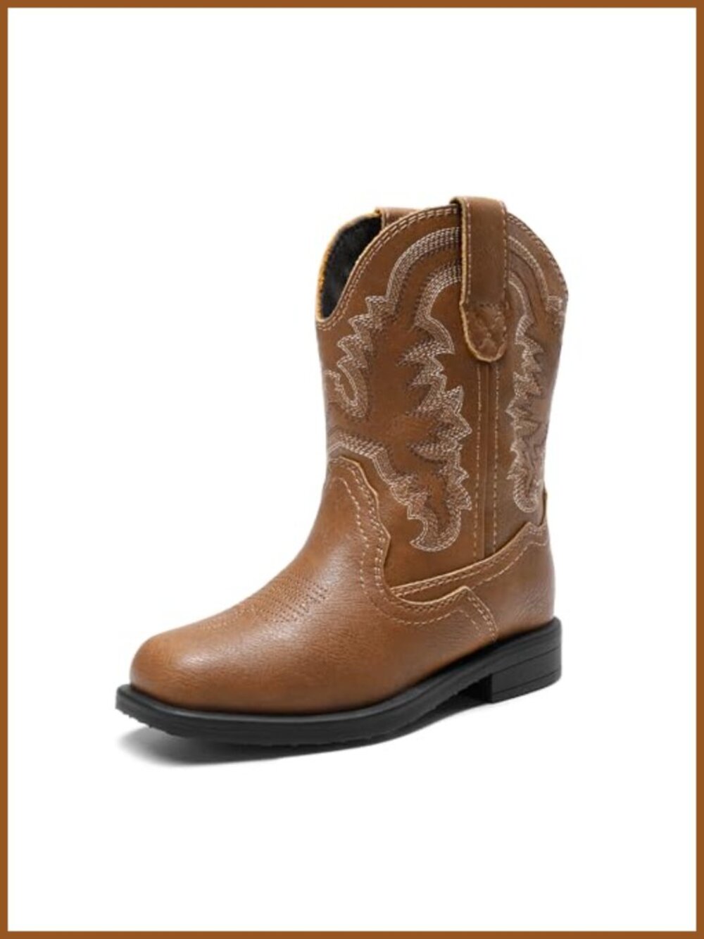 Toddler Cowboy Boots Faux Leather Square Toe Western Kids Boots